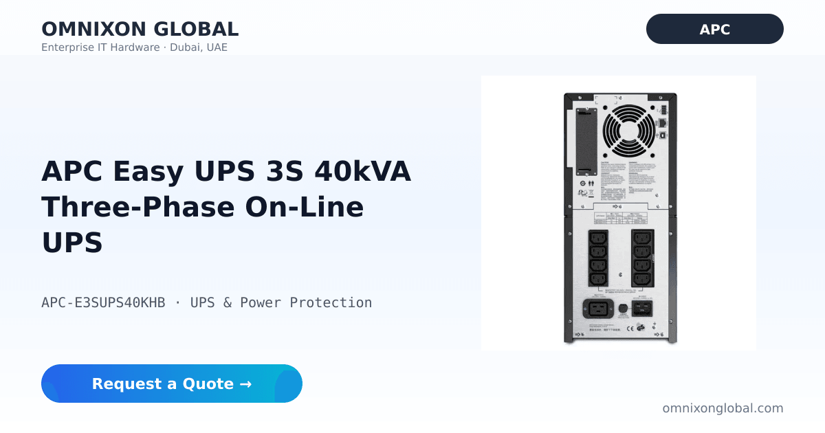 APC Easy UPS 3S 40kVA E3SUPS40KHB | Omnixon Global