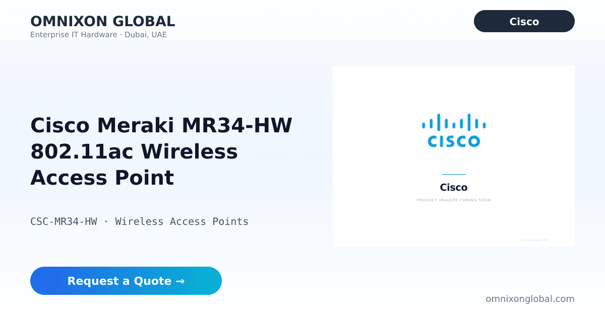 Cisco Meraki MR34-HW Wireless Access Point | Omnixon Global