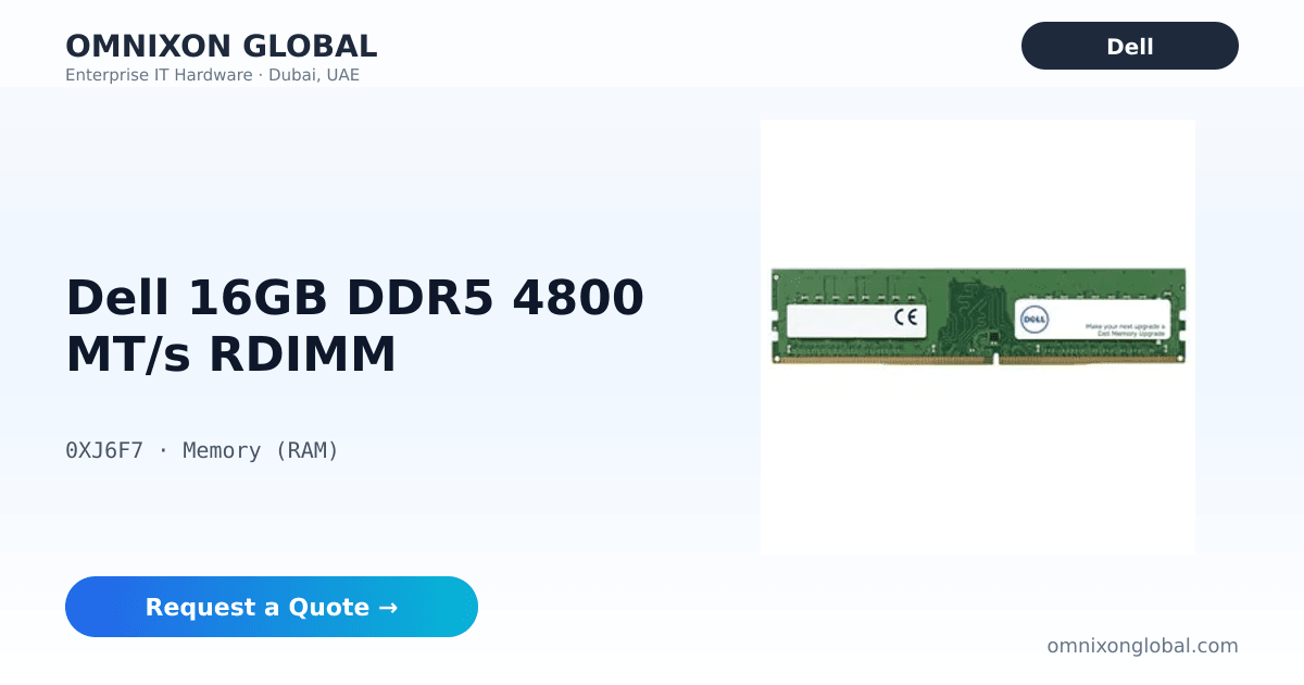 Dell 16GB DDR5 4800 MT/s RDIMM | Dell | Omnixon Global