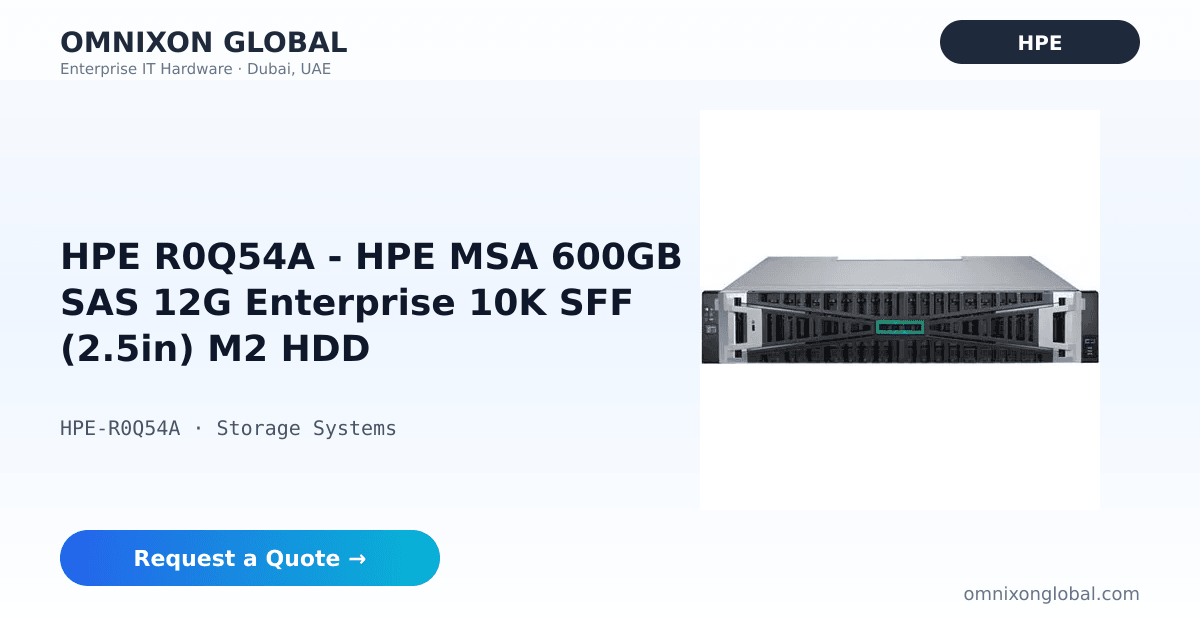 Mj Rizzella Hpe HPE R0Q54A 600GB enterprise storage drive (MSA / 3PAR) | Omnixon Gl