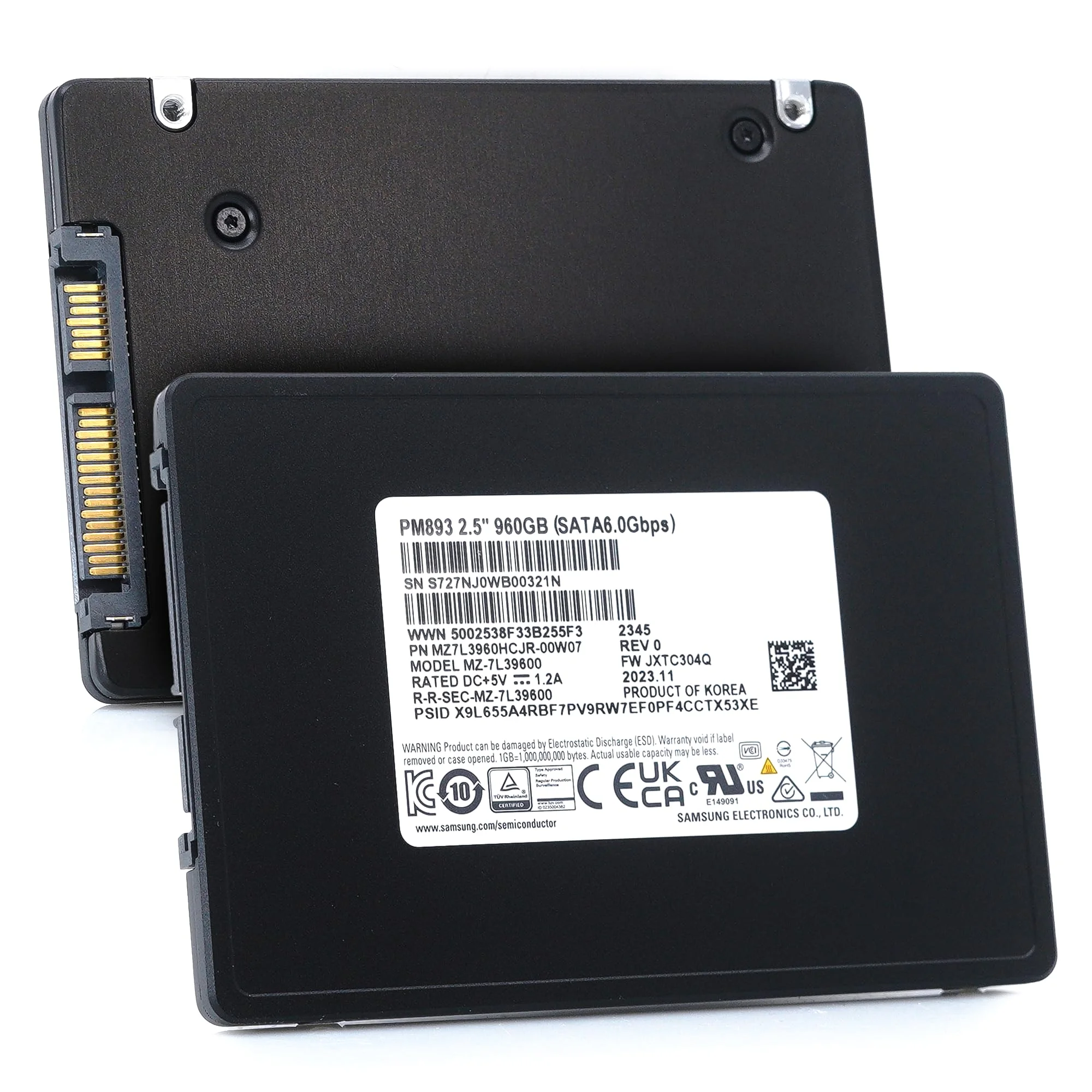 Samsung PM893 7.68TB SATA 6Gb/s 2.5" Enterprise SSD